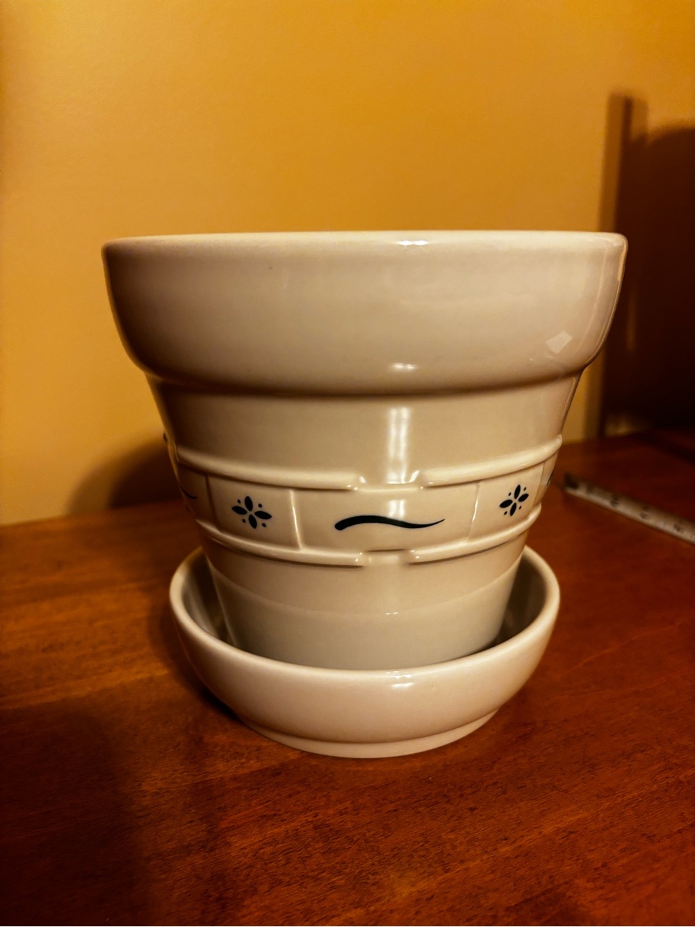 Longaberger Large Flower Pot in Heritage Green